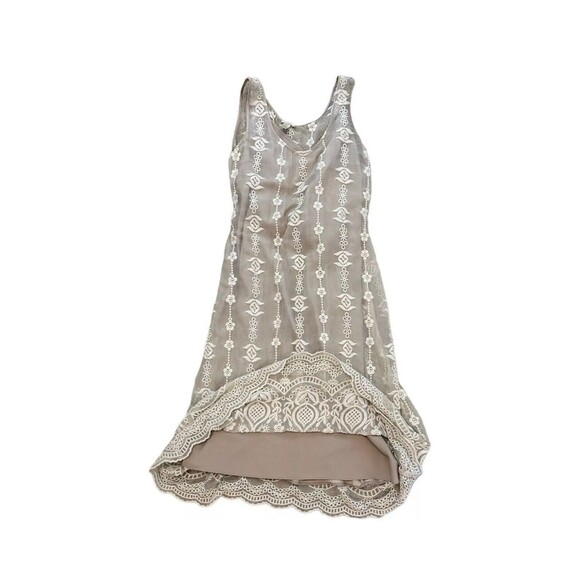 Sundance Silk Overlay Embroidered Dress Womens Size S Romantic Fairy Gray EUC - Picture 5 of 16